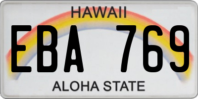 HI license plate EBA769