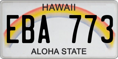 HI license plate EBA773
