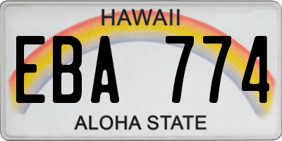 HI license plate EBA774