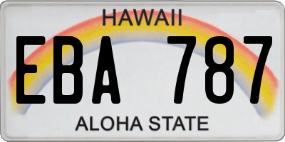 HI license plate EBA787