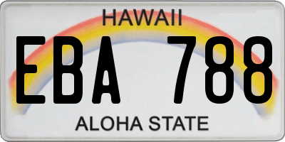 HI license plate EBA788