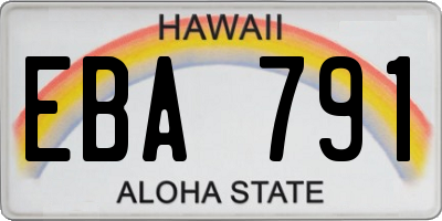 HI license plate EBA791