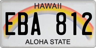 HI license plate EBA812