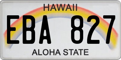 HI license plate EBA827