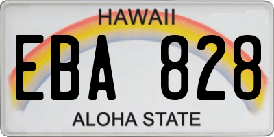 HI license plate EBA828