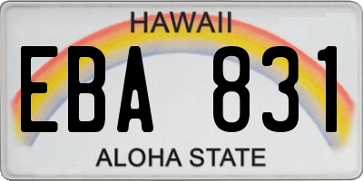HI license plate EBA831