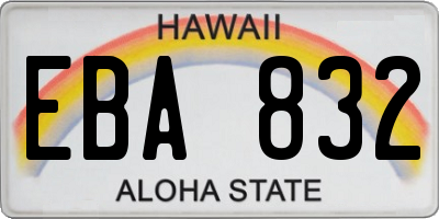HI license plate EBA832