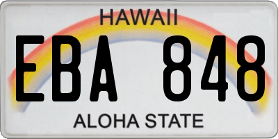 HI license plate EBA848
