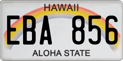 HI license plate EBA856