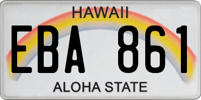 HI license plate EBA861