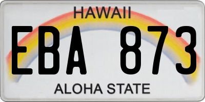 HI license plate EBA873