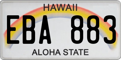 HI license plate EBA883