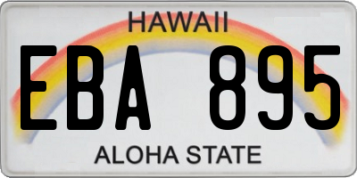 HI license plate EBA895