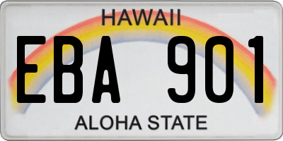 HI license plate EBA901