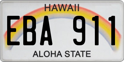 HI license plate EBA911