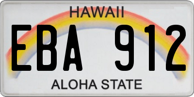 HI license plate EBA912
