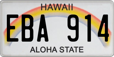 HI license plate EBA914