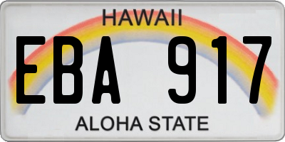 HI license plate EBA917