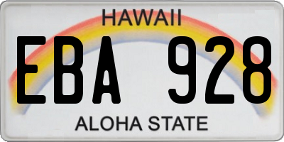 HI license plate EBA928