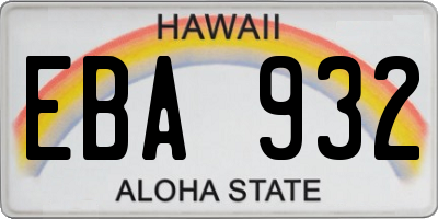 HI license plate EBA932