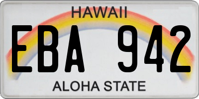 HI license plate EBA942