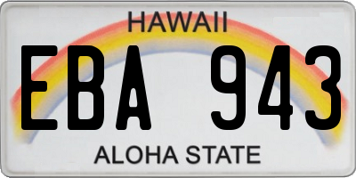 HI license plate EBA943