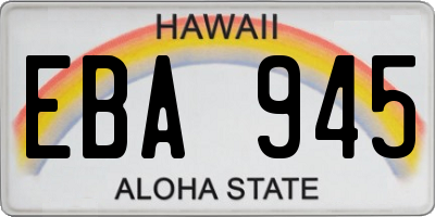 HI license plate EBA945