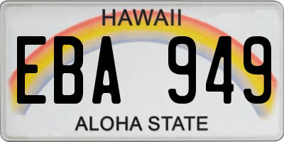 HI license plate EBA949
