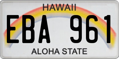 HI license plate EBA961