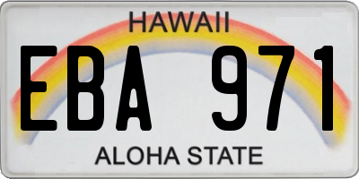 HI license plate EBA971