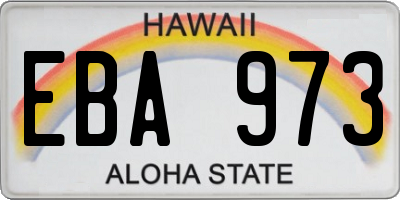HI license plate EBA973