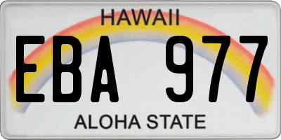 HI license plate EBA977