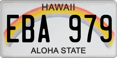 HI license plate EBA979