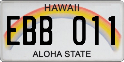 HI license plate EBB011