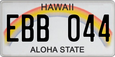 HI license plate EBB044