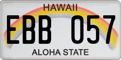 HI license plate EBB057