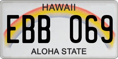 HI license plate EBB069