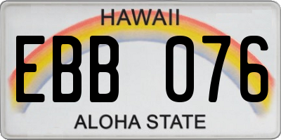 HI license plate EBB076