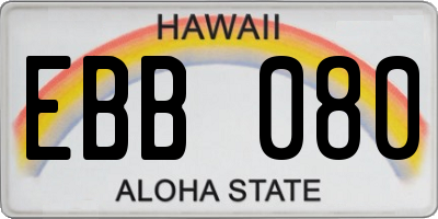 HI license plate EBB080