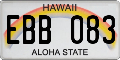 HI license plate EBB083