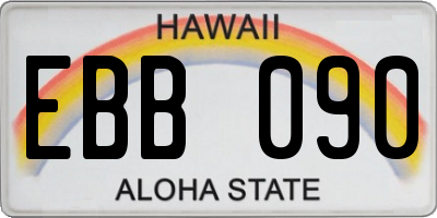 HI license plate EBB090