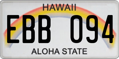 HI license plate EBB094