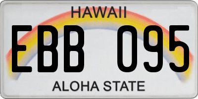 HI license plate EBB095