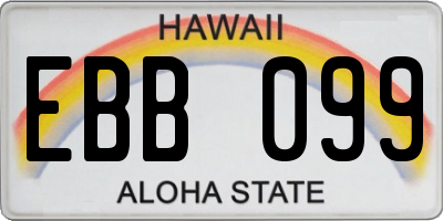 HI license plate EBB099