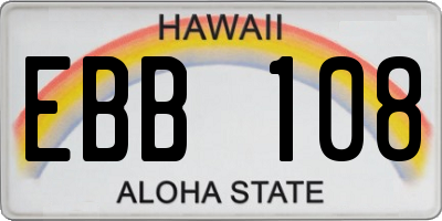 HI license plate EBB108