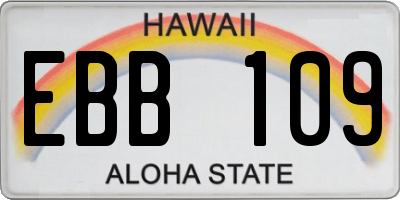HI license plate EBB109