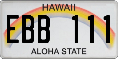 HI license plate EBB111