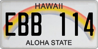 HI license plate EBB114