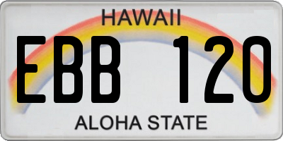 HI license plate EBB120