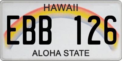 HI license plate EBB126
